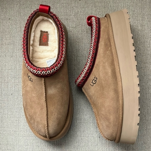 New Without Tags UGG Tazz Chestnut Platform Slippers - Picture 2 of 7